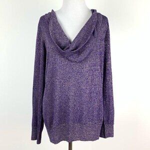 Dana Buchman top size M purple metallic Cowl neck